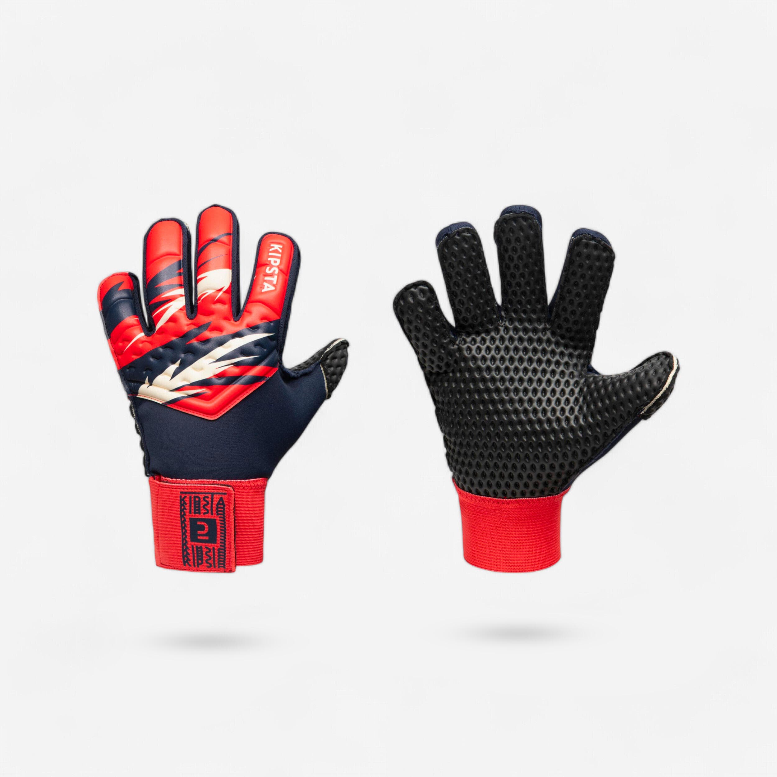 Guantes de arquero rojos y azules